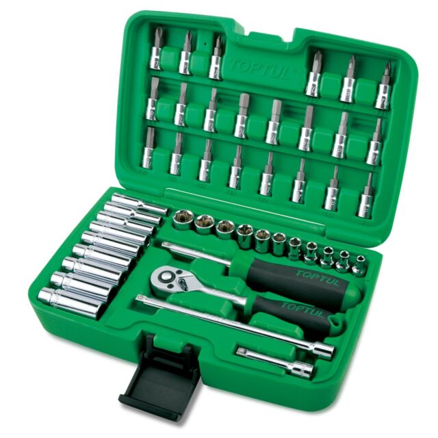 Caja de Herramientas 46 Pcs 1/4¨ -TOPTUL-